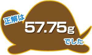 正解は57.75gでした