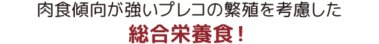 肉食傾向が強いプレコの繁殖を考慮した総合栄養食！